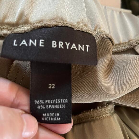 Lane Bryant slacks pants trousers women's plus size 22 brown satin wide legged - Picture 8 of 16